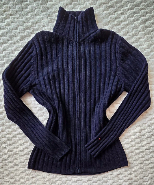 Chaqueta de Punto Vintage con Cremallera Doble