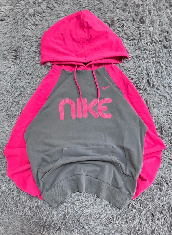 Nike Vintage Hoodie Gris y Rosa
