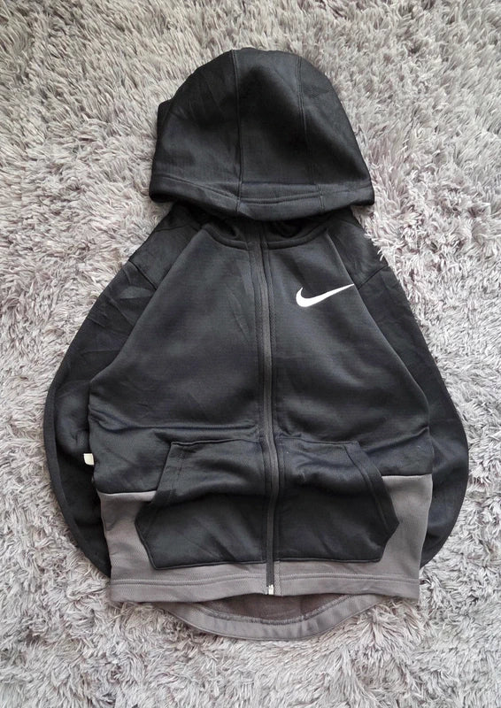 Sudadera Nike con Cremallera Negra y Gris Zip Hoodie (NIÑOS)