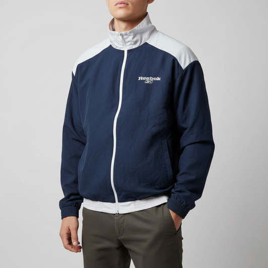 Chaqueta Vintage Reebok Azul Marino & Blanco